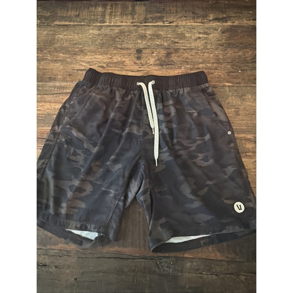 Vuori Kore Lined Training Running 7" Shorts Men's Medium Black Water Camo